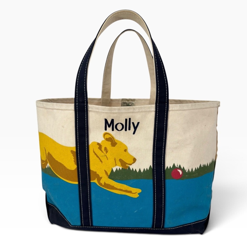Vintage LL Bean Boat And Tote Bag Unisex Large Golden Dog